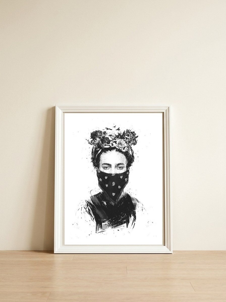 Rebel Girl — framed, leaning against the wall
