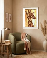 Giraffe framed in a tender room thumbnail