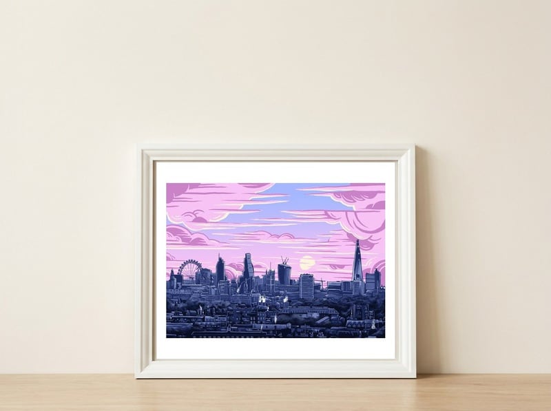London — framed, leaning against the wall