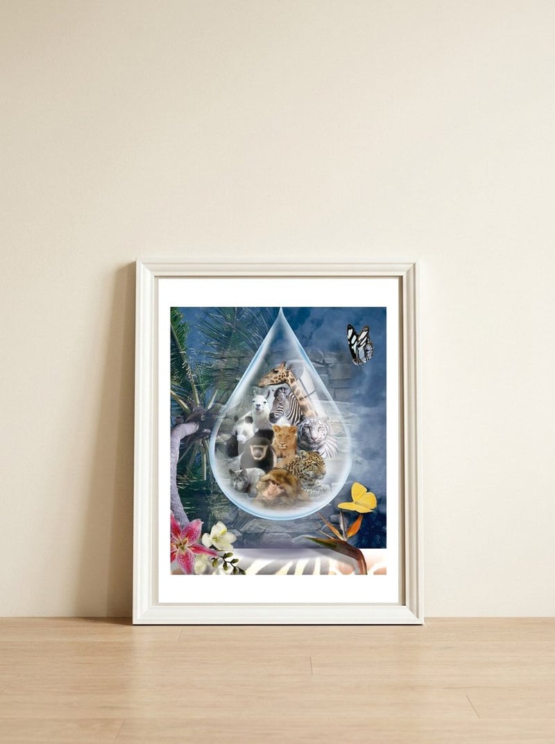 Jungle Drop — framed, leaning against the wall