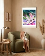 Feathered Fantasy framed in a tender room thumbnail