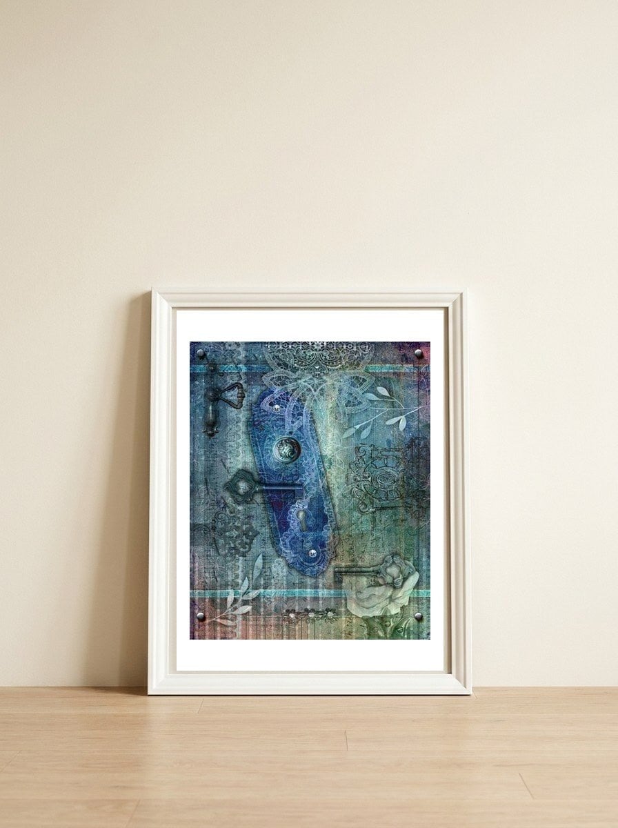 Eidolon Blue — framed, leaning against the wall