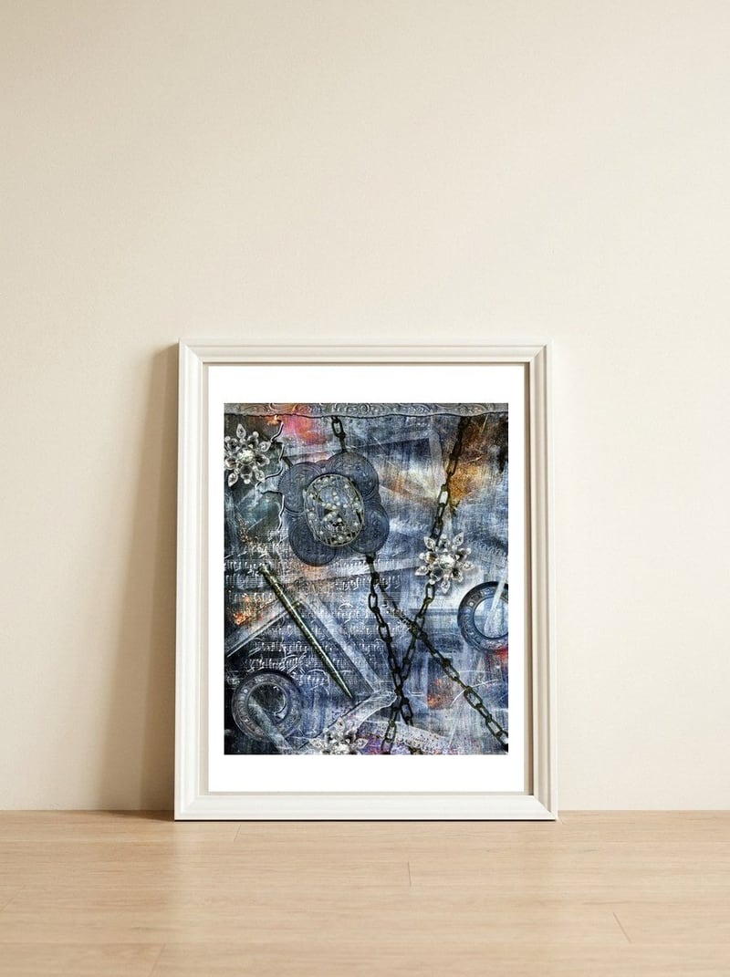 Intertwined — framed, leaning against the wall