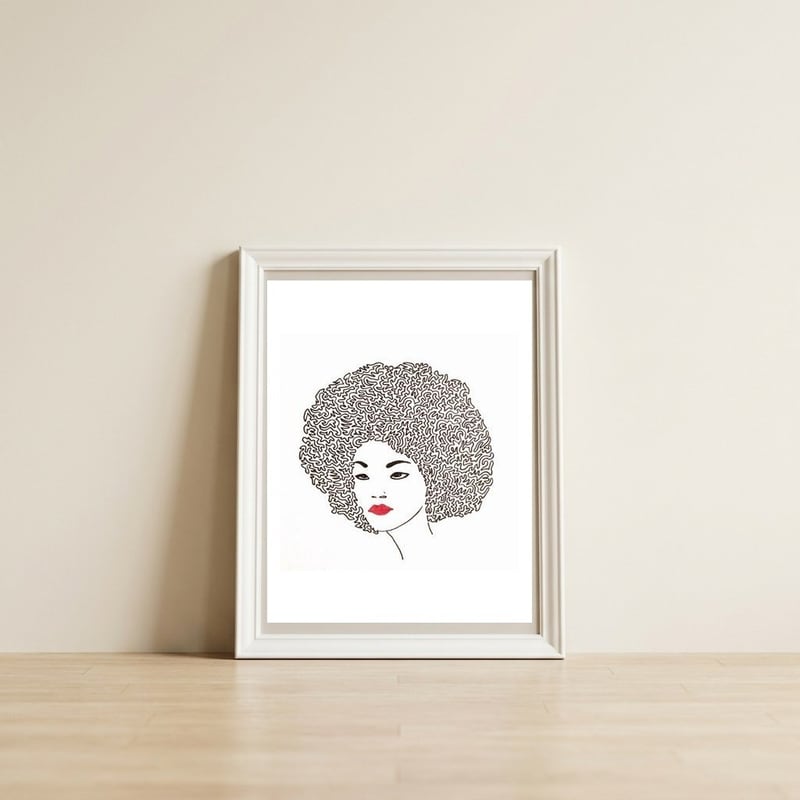 Big Hair Don't Care — framed, leaning against the wall