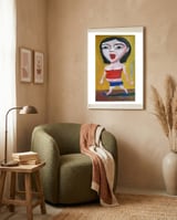 Walking girl framed in a tender room thumbnail