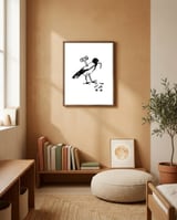 Mechanical Crow framed in a gentle room thumbnail