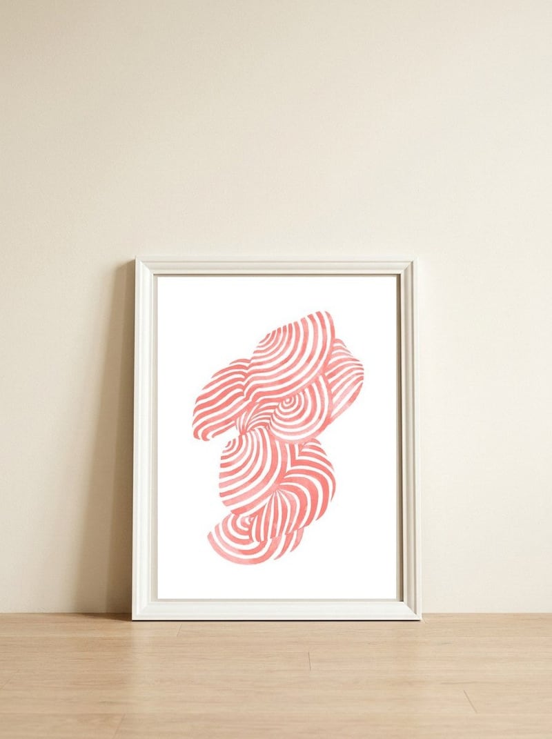 Seashells — framed, leaning against the wall