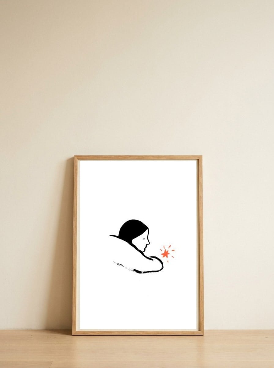 Anywhere — framed, leaning against the wall