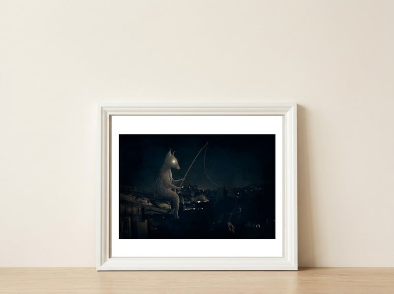 Pescador  — framed, leaning against the wall