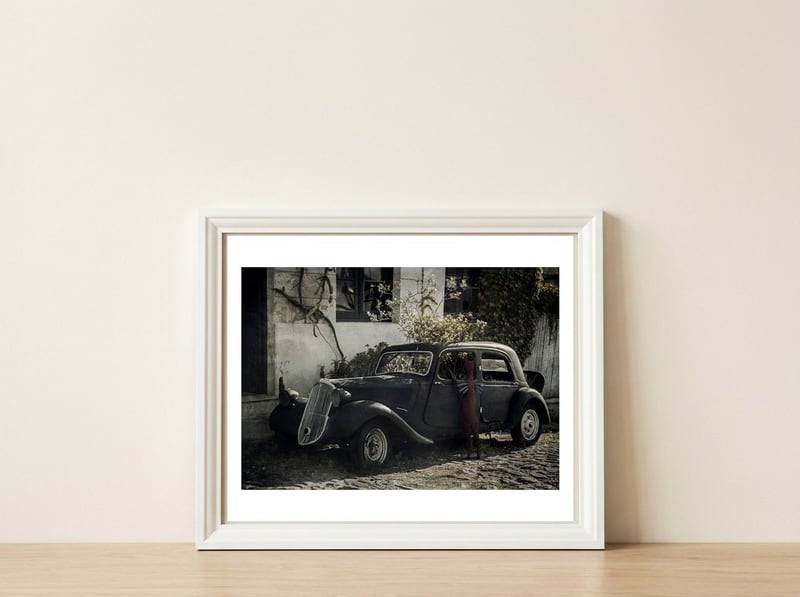 El Viaje — framed, leaning against the wall