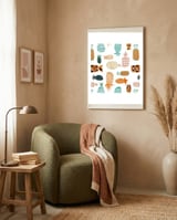 Crazy Pineapples Art Print framed in a tender room thumbnail