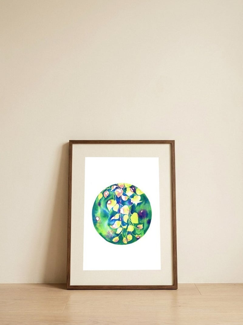 Vine Shadows — framed, leaning against the wall