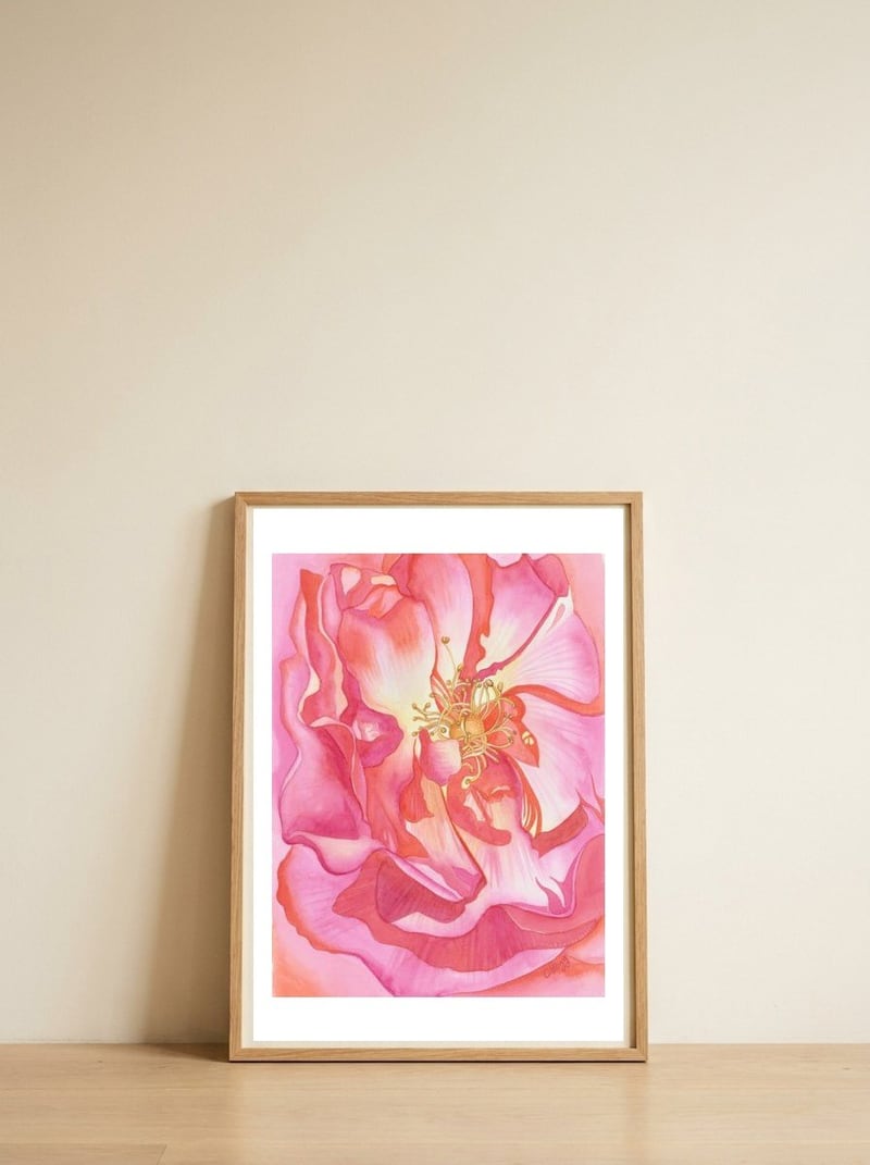 Love Is A Rose — framed, leaning against the wall