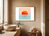 Minimalist Sunset III framed in a serene room thumbnail