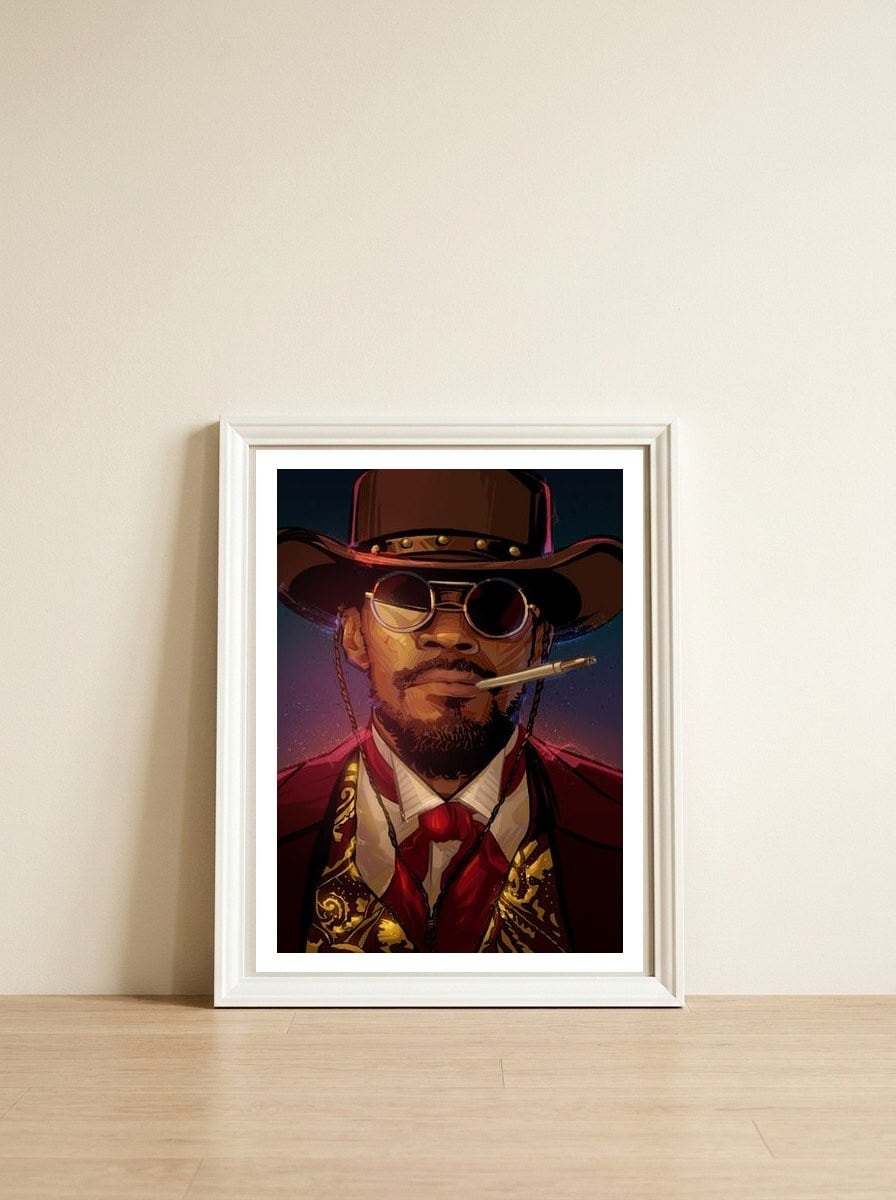 Django — framed, leaning against the wall