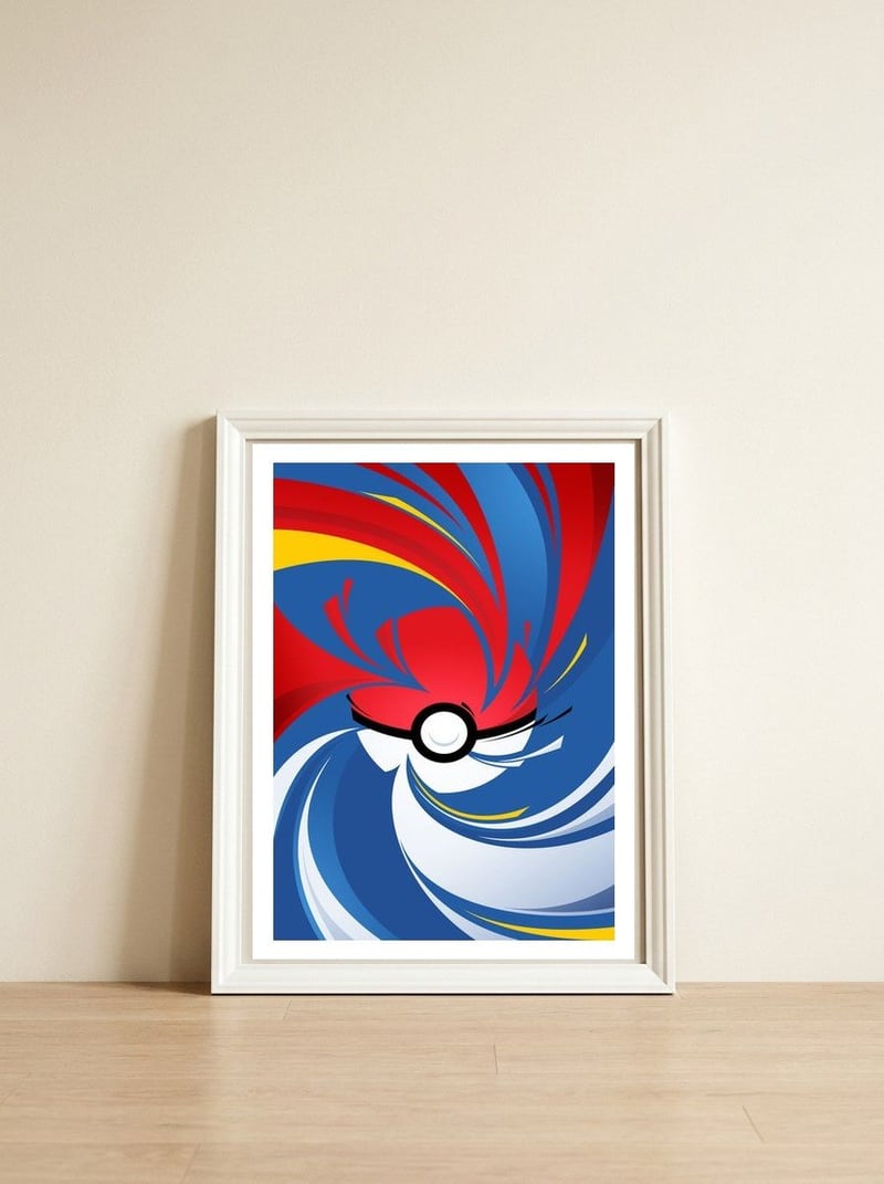 Pokemon — framed, leaning against the wall