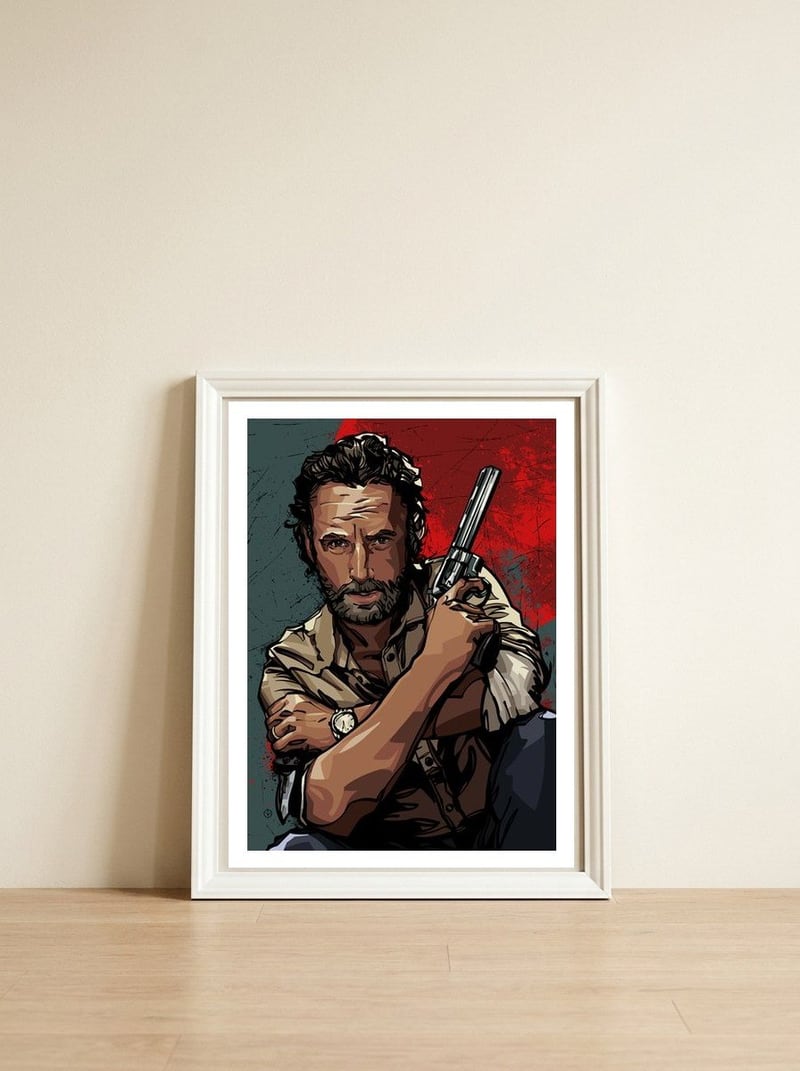 Rick Grimes — framed, leaning against the wall