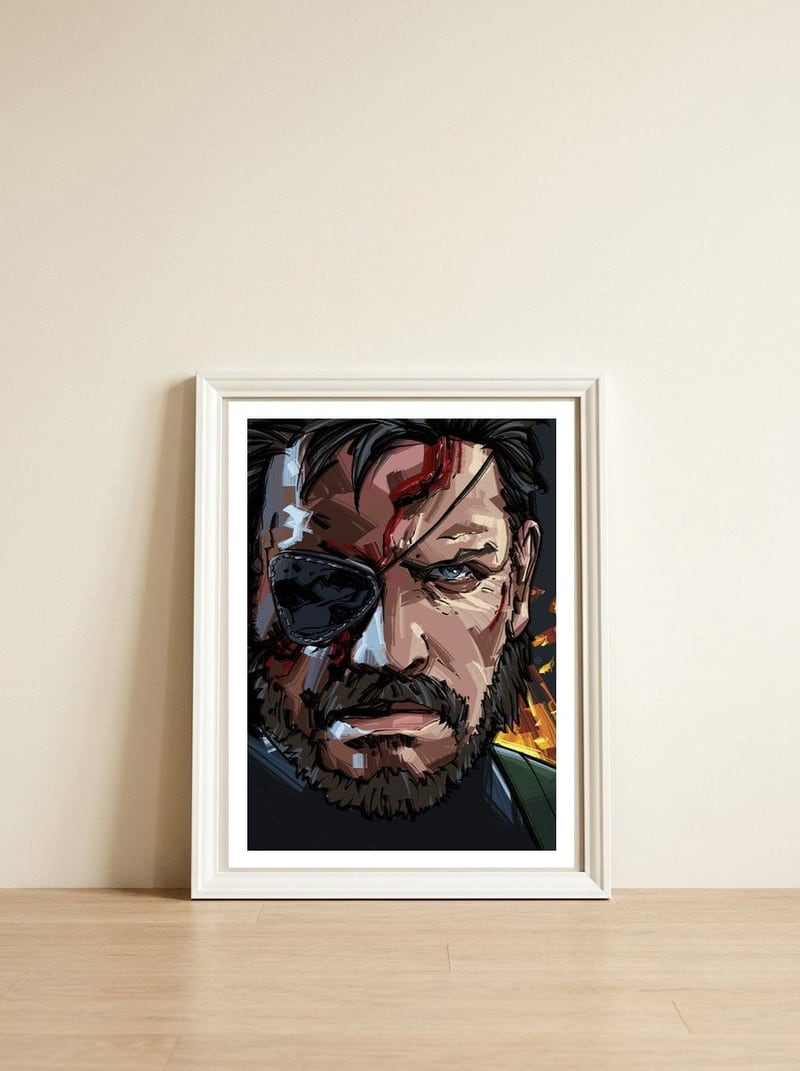 Metal Gear Solid — framed, leaning against the wall