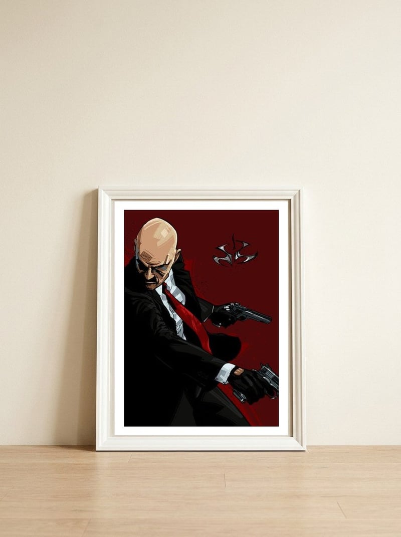 Hitman — framed, leaning against the wall