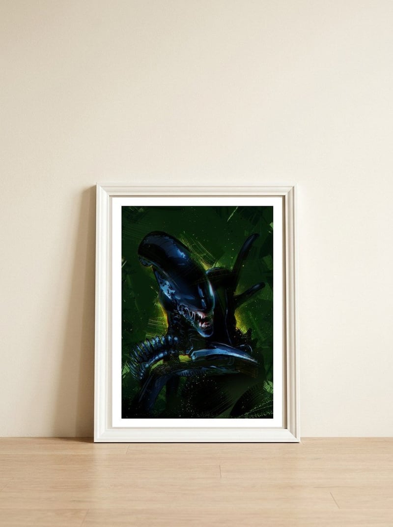 Alien — framed, leaning against the wall