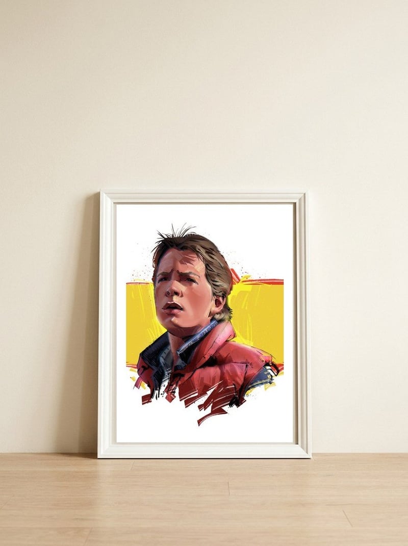 Back To The Future — framed, leaning against the wall