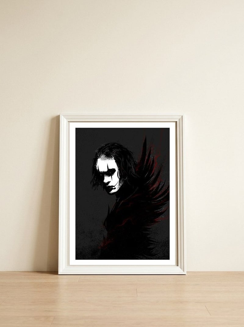 The Crow Brandon Lee — framed, leaning against the wall