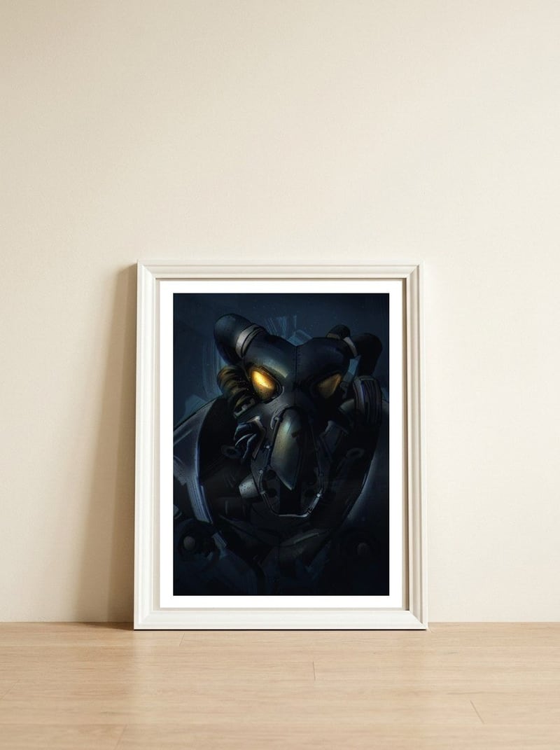Fallout — framed, leaning against the wall