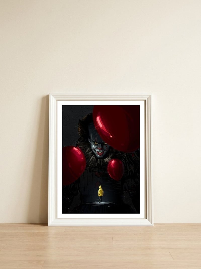 IT — framed, leaning against the wall