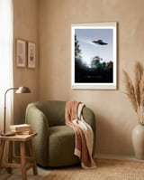 I Want To Believe Displate framed in a tender room thumbnail
