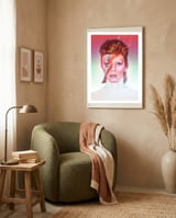 David Bowie Ziggy Stardust framed in a tender room thumbnail