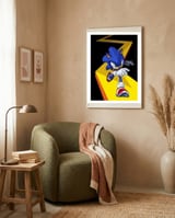 Sonic The Hedgehog framed in a tender room thumbnail