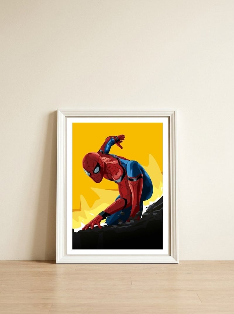 Spider Man Homecoming — framed, leaning against the wall