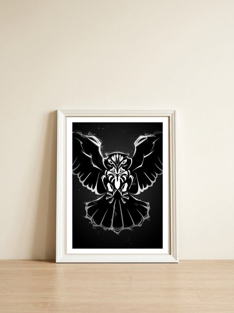 The Polar Hunter — framed, leaning against the wall