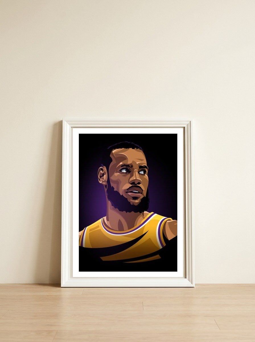 Lebron James — framed, leaning against the wall