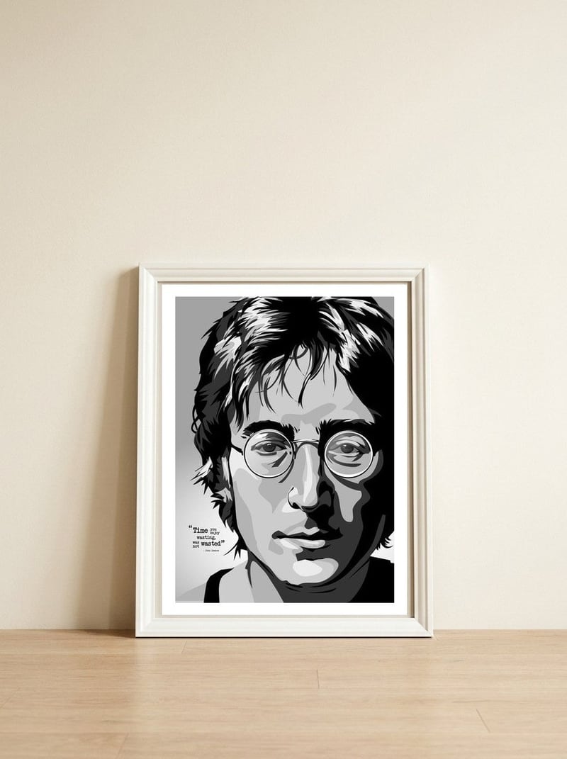 John Lennon — framed, leaning against the wall