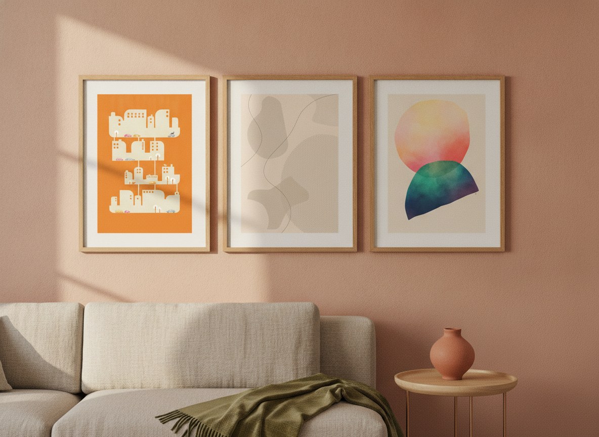 Geometric Grounding — gallery wall
